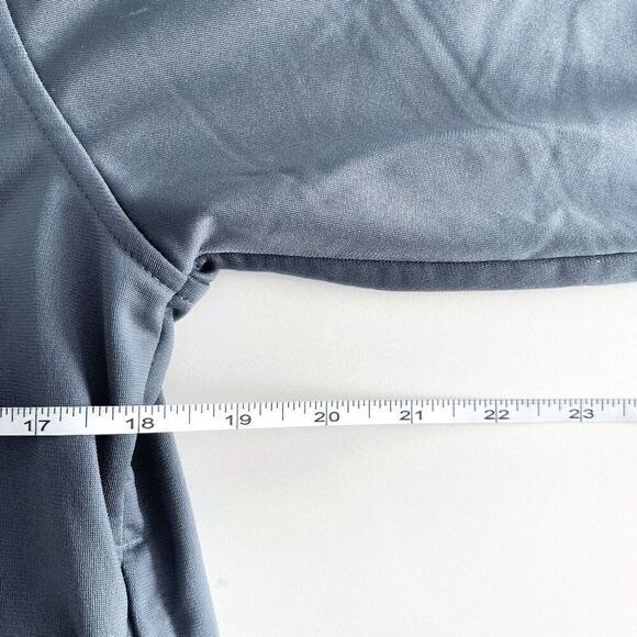 Adidas Men's Full Zip Three Striped Bomber Jacket Blue Gray Small - Picture 7 of 7